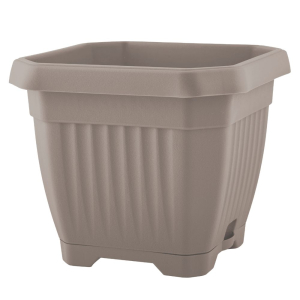 Doniczka z podstawką OCTAGON 35x35cm mokka